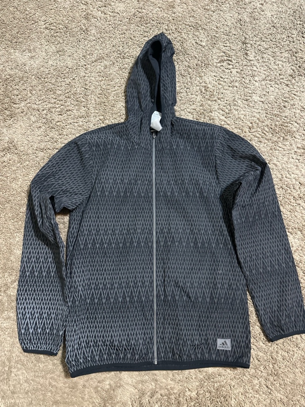 Vintage Adidas “triple black” windbreaker 00s size medium